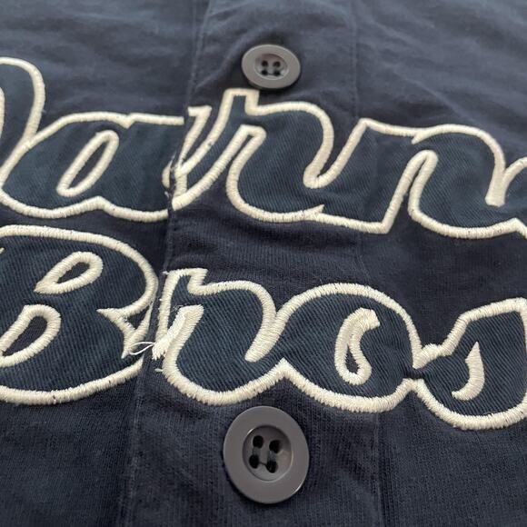 Vintage Warner Bros Looney Tunes Shirt Mens Large Blue Baseball Jersey Taz 90s - Picture 5 of 12